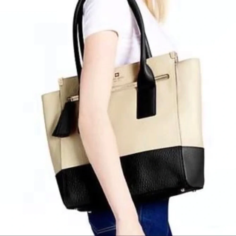kate spade linda southport avenue tote tan black